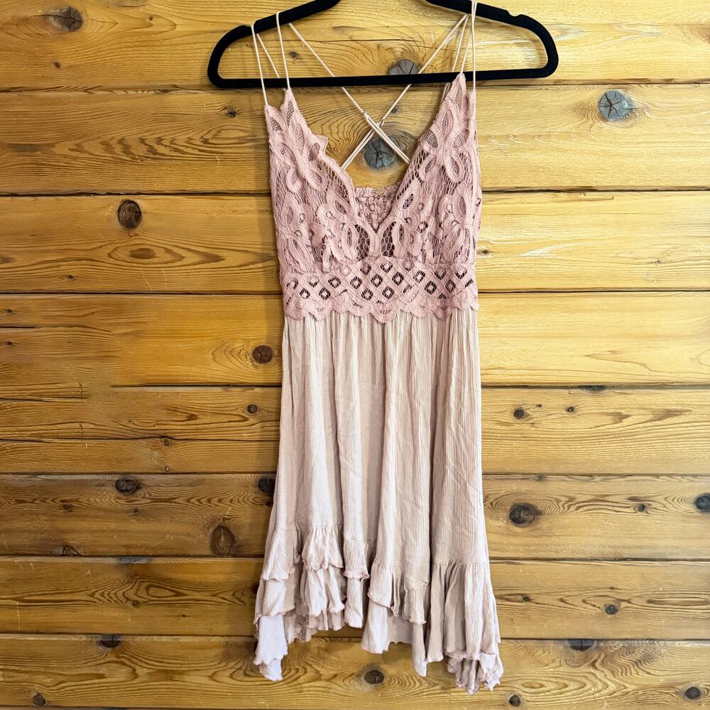Free People Adella Slip Dress Rose Medium